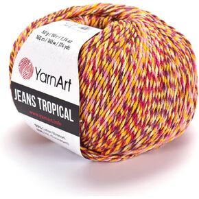 55% Cotton 45% Pac YarnArt Jeans Tropical Multicolor Sport Yarn 1 Skein/Ball 50 gr 174 yds (610)