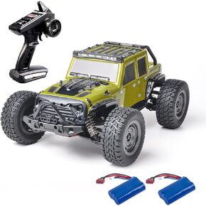 GoolRC 16103 RC Cars, 1:16 Scale Remote Control Car, 4WD High Speed Off Road RC Truck, 2.4Ghz All Terrains RC Rock Crawler with LED Light, Electric Toys Vehicle for Kids and Adults (White)