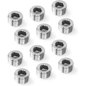 ChillWaves 304 stainless steel Pipe Fitting, Internal Hex Head Socket Pipe Plug Fitting，1-1/4" NPT Male，Thread Adapter(2-PACK)
