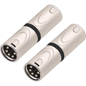 XLR Male to Male Adapter,5 Pin XLR Male to 5 Pin XLR Male Connector for DMX Audio Microphone Mixer Mic Extension XLR Splitter-2 Pack (5PIN XLR Male to 5PIN XLR Male(D1067)) in Kuwait