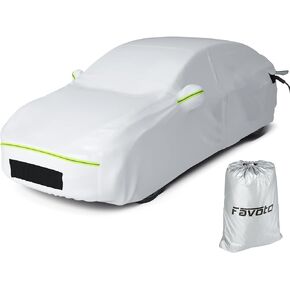 Favoto Car Cover for Tesla Model-Y - Custom Fit Vehicle Cover 6 Layers Waterproof All Weather Outdoor Rain Snow Sun Protection with Ventilated Mesh Charging Port Door Zipper