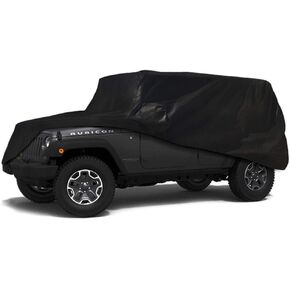 Custom Fits 2004-2021 Jeep Wrangler Unlimited JK JL 4 Door Sport Sahara Rubicon Moab SUV Black Car Cover