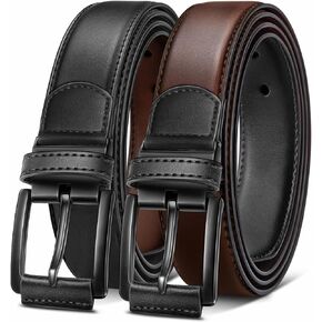 KEMISANT Men Reversible Belt-Leather Belt for Men Dress Casual Jeans 1 3/8",One Reverse For 2 Sides