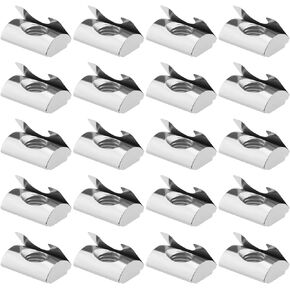 50PCS T-Slot Nut with Spring Sheet for European Standard 45 Series Aluminum Profiles M8 Internal Thread 10mm Groove Depth Carbon Steel