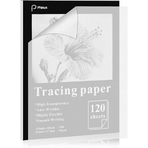 120 Sheets Tracing Paper for Drawing, 8.5"x 11" Trace Paper, Translucent Vellum Paper Tracing Paper Pad, Tracing Pad for Sketching, Preliminary Drawing, Overlaying Images Tracing
