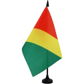 AZ FLAG Republic of The Congo Table Flag 5'' x 8'' - Congolese Desk Flag 21 x 14 cm - Black Plastic Stick and Base