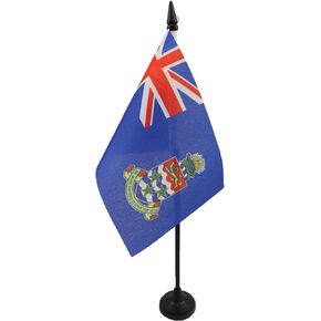 علم طاولة جزر كايمان من AZ FLAG مقاس 4 بوصة × 6 بوصة - علم مكتب كايمان مقاس 15 × 10 سم - عصا وقاعدة بلاستيكية سوداء