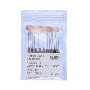 10PCS RL207 Rectifier Diode 2A 1000V DO-15 (DO-204AC) Axial 2 Amp 1000 Volt