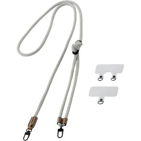 حبل للهاتف الخلوي من ELECOM، سلسلة دائرية متينة 6 مم مع ملاءة متصلة بحزام، طول قابل للتعديل، متوافق مع iPhone وAndroid، رمادي P-STSDH2R06GYL in Kuwait
