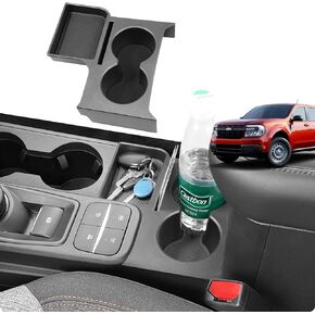 Center Console Cup Holder Insert for Ford Maverick 2024 2023 2022 Interior Accessories, Armrest Box Front 3-in 1 Expander Cup Holder Organizer Storage Tray