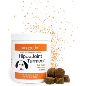 waggedy Advanced Hip and Joint Supplement Dogs with Glucosamine, Chondroitin, MSM & Fatty Acids — Daily Support Dog Health Supplements to Slow Degenerative Process Inside Joints (60 Dog Chews)