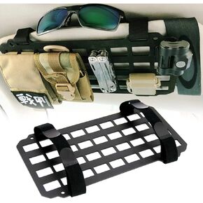 RULLINE Car Sun Visor Rigid Molle Organizer Panel Compatible with Backpack Tactical Accessories Gear Holder Molle Pouches EDC Tools