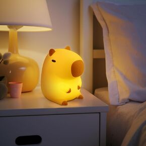 ضوء ليلي من السيليكون للأطفال - مصباح كابيبارا الليلي الإسفنجي لغرفة نوم الطفل، مصباح ليد حنفية من السيليكون على شكل حيوان، مصباح كابيبارا بات لهدايا عيد الميلاد in Kuwait