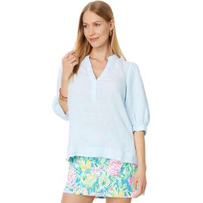 Lilly Pulitzer Women's Mialeigh Elbow Sleeve Linen Top