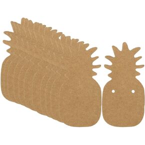100Pcs Kraft Paper Earring Display Card Jewelry Earring Card Holder Pineapple Pattern Blank Kraft Paper Tags for DIY Hanging Ear Studs, Earrings (Brown)
