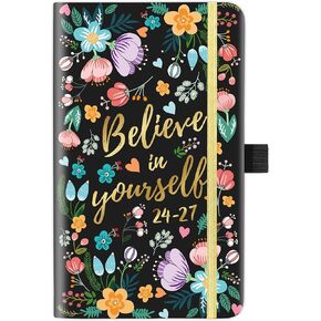 مخطط الجيب/التقويم 2024-2027 - مخطط شهري لمدة 3 سنوات 2024-2027 مع 63 صفحة ملاحظات، يوليو 2024 - يونيو 2027، 3.8 بوصة × 6.4 بوصة، تقويم شهري 2024-2027 مع جيب داخلي + حامل قلم - زهور سوداء in Kuwait