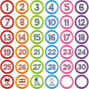 FaCraft 36PCS Colorful Number Spot Markers Stickers Line Up Spots for Classroom Floor Classroom Line-up Stickers Number Spot Stickers Markers for Teacher Kindergarten Preschool Elementary Classroom