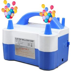 3T6B Electric Balloon Pump, Portable Dual Nozzle Electric Balloon Air Pump for Balloons, Electric Balloon Inflator Blower Inflation for Birthday Party Decoration（130V, 600W, Blue）