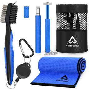 5Pcs Golf Club Groove Sharpener Tool, Golf Essentials Kit, Groove Sharpener Golf for U & V-Grooves, Retractable Golf Club Cleaner Brush, Portable Golf Club Cleaning Kit, Golf Gift for Men