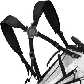 Golf Bag Strap Replacement Bags Straps Double Shoulder 4 Point Golf Bag Strap Black Thick Backpack Strap for Golf Bags (Black 1)