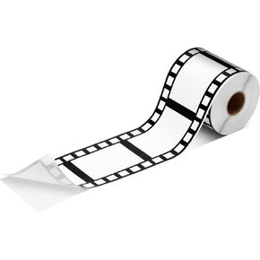 Filmstrip Party Tape Filmstrip Sticker Film Strip Border Tape Movie Decor Film Border Roll Movie Party Decorations 3 Inch by 100 Feet, Black and White for Theme Party Table Decor Home Crafts