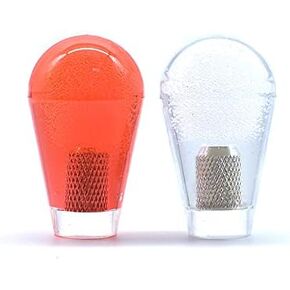 2 Pcs Arcade Joystick Oval Bat Top Topper Knob Ball Red and Blue Transparent Clear Handle American Type Style for Zippy SANWA SEIMITSU Arcade1up Machine Console Cabinet New (HY-PJ093-1)