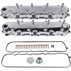 Polished Cast Aluminum Tall Valve Covers Coil Mount Kit Compatible with GM 2014+ LT Engines Stock LT1 LT4 L83 L86 5.3-6.2L # 8083-1P 8083-1