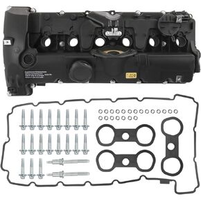 CARMOCAR Full Aluminum Engine Valve Cover Upgraded Kit 2007-2013 Compatible with BMW 128i 328i xDrive 328xi 528i xDrive 528xi 535i xDrive X3 X5 Z4 11127552281(Silver)