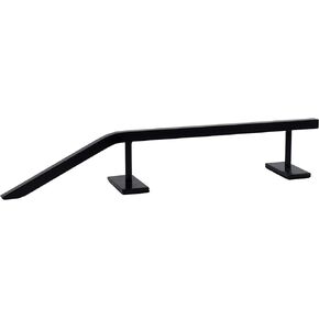 Teak Tuning Fingerboard Rail with Pole Jam Entrance, 12.5" - Custom Designed Solid Steel Construction, Matte Powder Coated Finish in Black - Superior Non-Slip Foam Feet