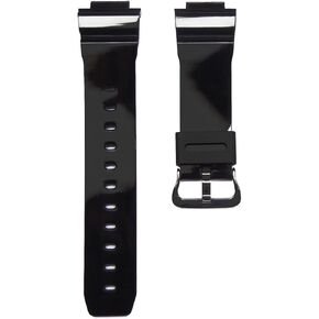 TIMEWHEEL® Replacement GLOSSY BLACK Watch Band Strap fits Casio G Shock DW6900CS-1 DW5600CS-1 DW 5600TOD-8V