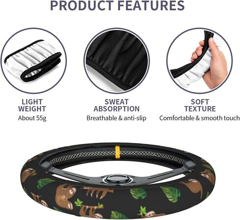 غطاء عجلة القيادة الكسلان، غطاء عجلة القيادة اللطيف، ملحقات السيارة الكسلان، غطاء عجلة القيادة العالمي 15 بوصة للفتيات والنساء، واقي غطاء عجلة القيادة المضاد للانزلاق in Kuwait