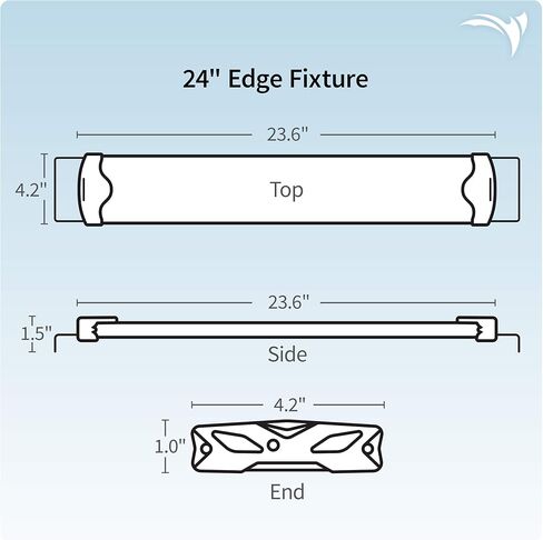 Aquatic Life HM Electronics Edge Freshwater Wireless LED حوض السمك الإضاءة مع وحدة إضاءة ملونة كاملة الطيف 24 بوصة شريط أضواء ذكية يمكن التحكم فيها لاسلكيًا in Kuwait