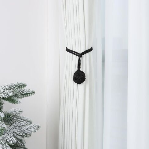 OCIOLI 2 Pieces Curtain Tiebacks Curtain Holdbacks Curtain Pull Backs with Big Woven Ball Hand Woven Tie Back Curtain Tie Backs for Curtains (Blue, 2) in Saudi Arabia