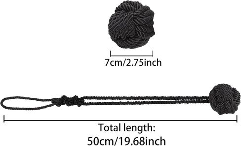 OCIOLI 2 Pieces Curtain Tiebacks Curtain Holdbacks Curtain Pull Backs with Big Woven Ball Hand Woven Tie Back Curtain Tie Backs for Curtains (Blue, 2) in Saudi Arabia