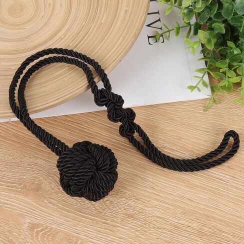 OCIOLI 2 Pieces Curtain Tiebacks Curtain Holdbacks Curtain Pull Backs with Big Woven Ball Hand Woven Tie Back Curtain Tie Backs for Curtains (Blue, 2) in Saudi Arabia