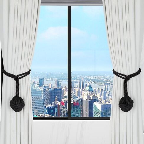OCIOLI 2 Pieces Curtain Tiebacks Curtain Holdbacks Curtain Pull Backs with Big Woven Ball Hand Woven Tie Back Curtain Tie Backs for Curtains (Blue, 2) in Saudi Arabia