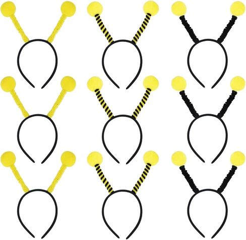 9 عبوات من عصابات الرأس الإبداعية اللطيفة على شكل النحلة وأربطة شعر بوم بوم بوبرز لحفلات الهالوين والإكسسوارات التنكرية، 3 أنماط in Kuwait