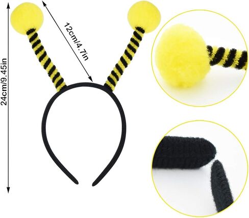 9 عبوات من عصابات الرأس الإبداعية اللطيفة على شكل النحلة وأربطة شعر بوم بوم بوبرز لحفلات الهالوين والإكسسوارات التنكرية، 3 أنماط in Kuwait