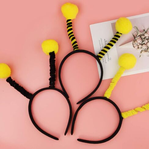 9 عبوات من عصابات الرأس الإبداعية اللطيفة على شكل النحلة وأربطة شعر بوم بوم بوبرز لحفلات الهالوين والإكسسوارات التنكرية، 3 أنماط in Kuwait