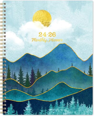 المخطط الشهري 2024-2026 - يوليو. 2024 - يونيو. 2026، مخطط شهري 2024-2026، 9 × 11 بوصة، مخطط شهري لمدة عامين مع غطاء مرن، مثالي لتنظيم الحياة in Kuwait