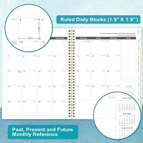المخطط الشهري 2024-2026 - يوليو. 2024 - يونيو. 2026، مخطط شهري 2024-2026، 9 × 11 بوصة، مخطط شهري لمدة عامين مع غطاء مرن، مثالي لتنظيم الحياة in Kuwait