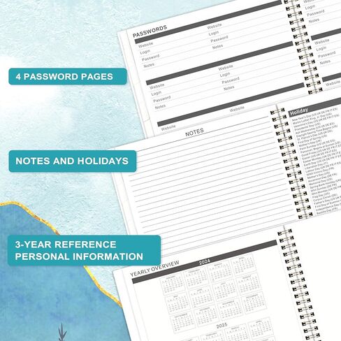 المخطط الشهري 2024-2026 - يوليو. 2024 - يونيو. 2026، مخطط شهري 2024-2026، 9 × 11 بوصة، مخطط شهري لمدة عامين مع غطاء مرن، مثالي لتنظيم الحياة in Kuwait