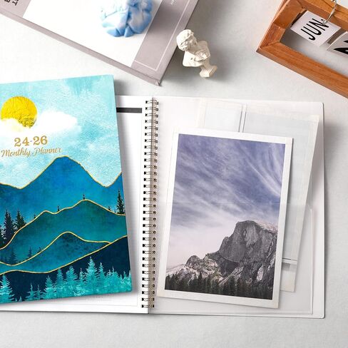 المخطط الشهري 2024-2026 - يوليو. 2024 - يونيو. 2026، مخطط شهري 2024-2026، 9 × 11 بوصة، مخطط شهري لمدة عامين مع غطاء مرن، مثالي لتنظيم الحياة in Kuwait