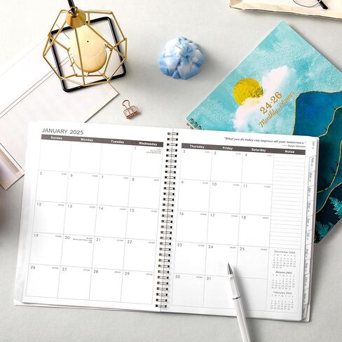 المخطط الشهري 2024-2026 - يوليو. 2024 - يونيو. 2026، مخطط شهري 2024-2026، 9 × 11 بوصة، مخطط شهري لمدة عامين مع غطاء مرن، مثالي لتنظيم الحياة in Kuwait