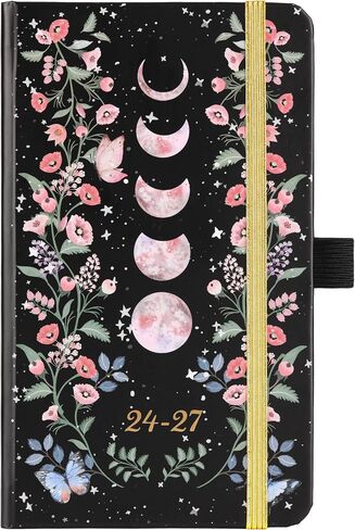 2024-2027 Pocket Planner - Monthly Pocket Planner (36-Month) with 60 Notes Pages, Jul. 2024 - Jun. 2027, 6.4" x 3.8", 3 Year Monthly Planner with Contacts, Holidays and Pen Holder, Back Pocket - Moon in Saudi Arabia