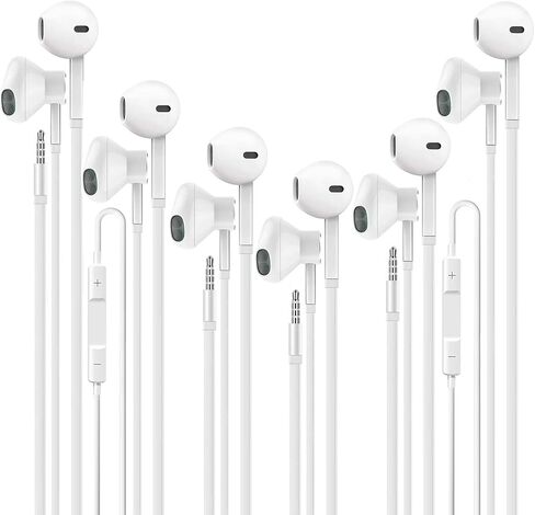 6Pack Wired Earbuds Headphones, Earphones with Heavy Bass Stereo Noise Blocking, Microphone, Compatible with iPhone, Android Phones, Laptops, Computers, iPad or Any Device with 3.5mm Interface in Saudi Arabia