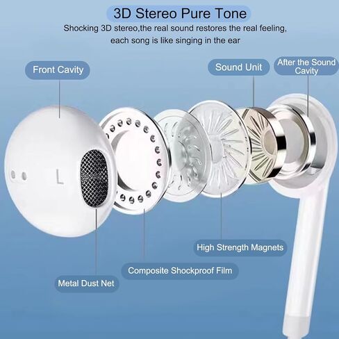 6Pack Wired Earbuds Headphones, Earphones with Heavy Bass Stereo Noise Blocking, Microphone, Compatible with iPhone, Android Phones, Laptops, Computers, iPad or Any Device with 3.5mm Interface in Saudi Arabia