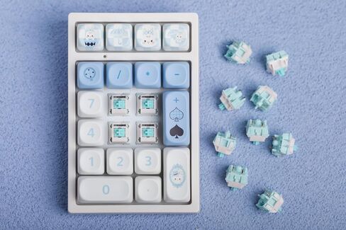 EPOMAKER Jade Blossom Mechanical Switch Set for Mechanical Keyboard, 30 Pieces 53gf Linear Switches, 5 Pin Pre-lubed Switch, LY Stem & Full POM Housings in Kuwait