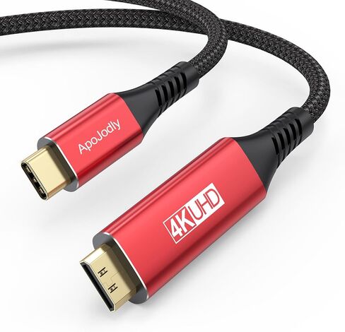 كابل USB C إلى Mini HDMI بطول 3 أقدام للشاشة المحمولة، سلك عالي السرعة من النوع C إلى Mini HDMI 2.0 4K@30 هرتز، 2K، 1080P، HDR، ARC لأجهزة الكمبيوتر المحمول، MacBook، iPad Pro، iPhone 15 Pro/Max، Galaxy S23/S22 in Kuwait