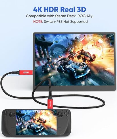 كابل USB C إلى Mini HDMI بطول 3 أقدام للشاشة المحمولة، سلك عالي السرعة من النوع C إلى Mini HDMI 2.0 4K@30 هرتز، 2K، 1080P، HDR، ARC لأجهزة الكمبيوتر المحمول، MacBook، iPad Pro، iPhone 15 Pro/Max، Galaxy S23/S22 in Kuwait